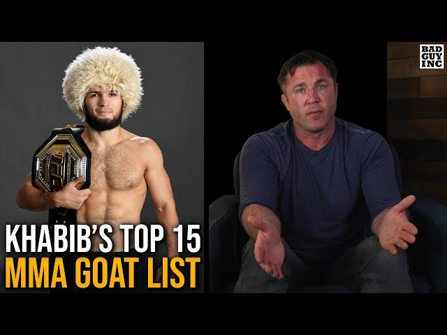 Khabib Nurmagomedov’s Top 15 MMA GOAT List…