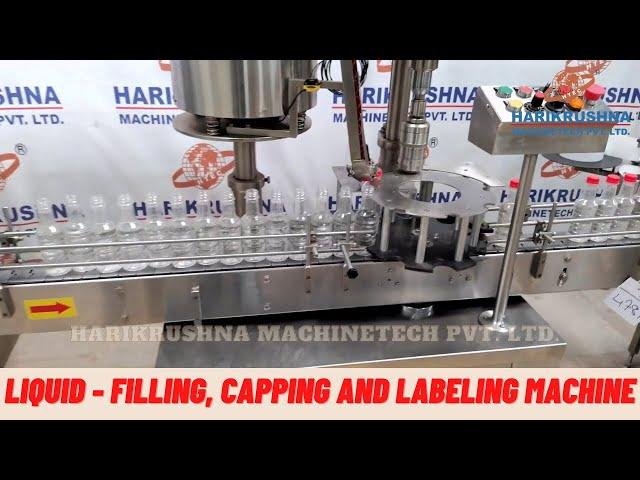 Liquid - Filling, Capping, and Labeling Machine With the Speed of up to 220 Bottles/minute.