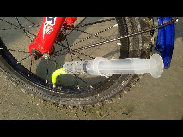 you can pump your Bike or Bicycle using Syringe