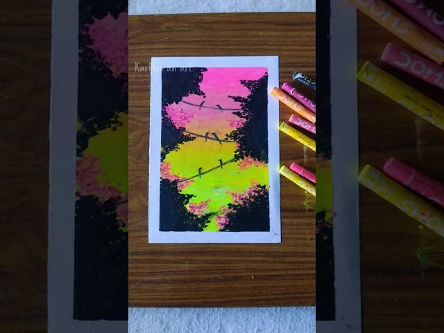 oil pastel drawing / colourful drawing / scenery art #shorts #drawing #art #oilpastel