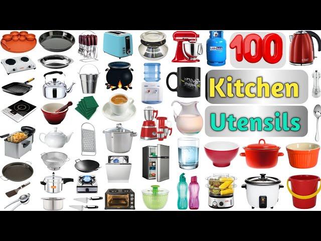 Kitchen Vocabulary ll 100 Kitchen Utensils Name In English With Pictures ll Kitchen Items Lists