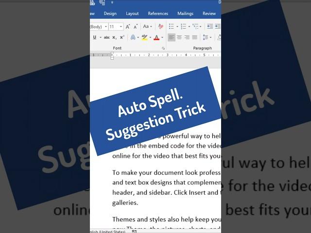 MS Word's Hidden Auto Spell Suggestion Trick #msword