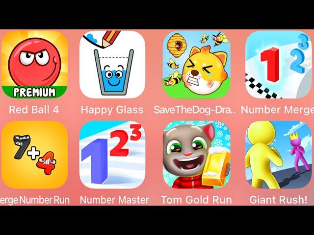 Number Master,Tom Gold Run,Red Ball 4,Happy Glass,Save The Doge,Merge Number Run,Giant Rush........