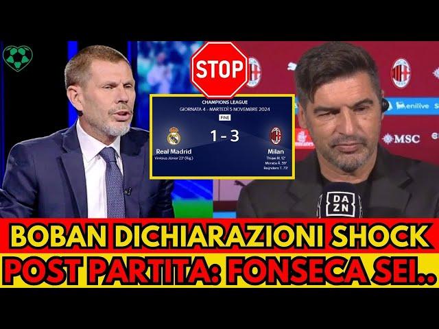 Real Madrid-Milan 1-3: Incredibile intervista post partita, Boban dichiarazioni shock su Fonseca..