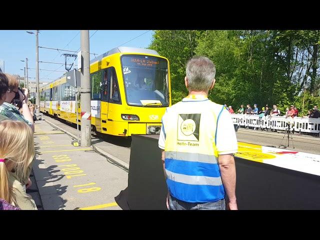 Tram EM 2018 in Stuttgart Möhringen bei der Stuttgarter straßenbahn AG SSB