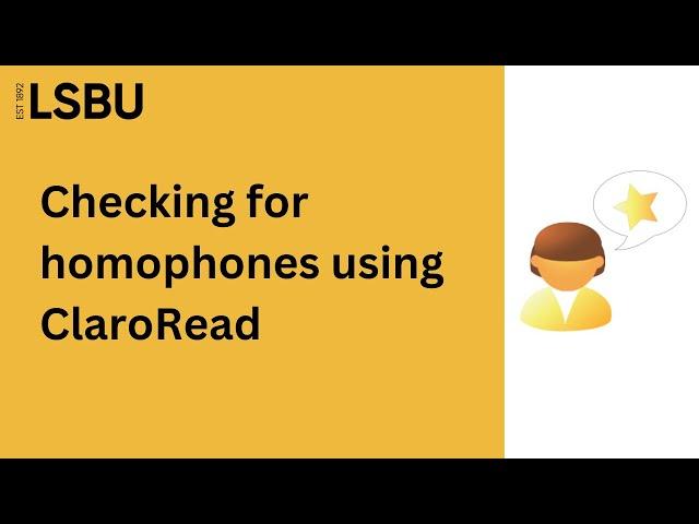 Checking homophones with ClaroRead | LSBU Library and Student IT Support