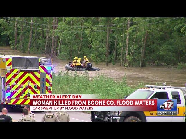 Woman presumed dead after car swept up in floodwaters west of Columbia