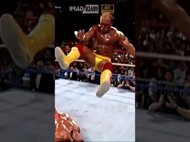 Hulk Hogan leg drops Randy Savage WWE WrestleMania V