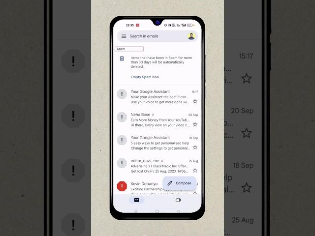 How To Find Spam E-mails On Gmail App #shorts