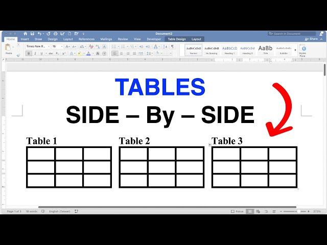 How To Put Tables Side By Side In Word