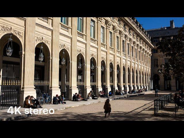 Walking in Paris – Palais-Royal Garden (4K, Stereo Sounds)