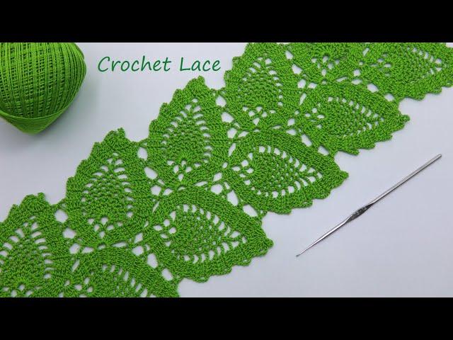 Очаровательное КРУЖЕВО "ЛИСТИКИ" вязание крючком ЛЕНТОЧНОЕ КРУЖЕВО Crochet Lace Ribbon Tape Tutorial