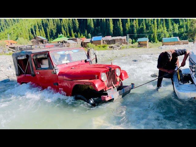 Thrilling Adventure | 4x4 Jeep Stuck in Neelum Valley Waters Near Pakistan-India Border