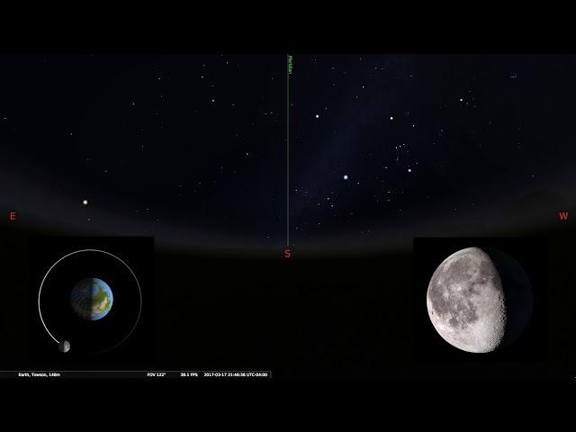 Moon phases from the ground and space