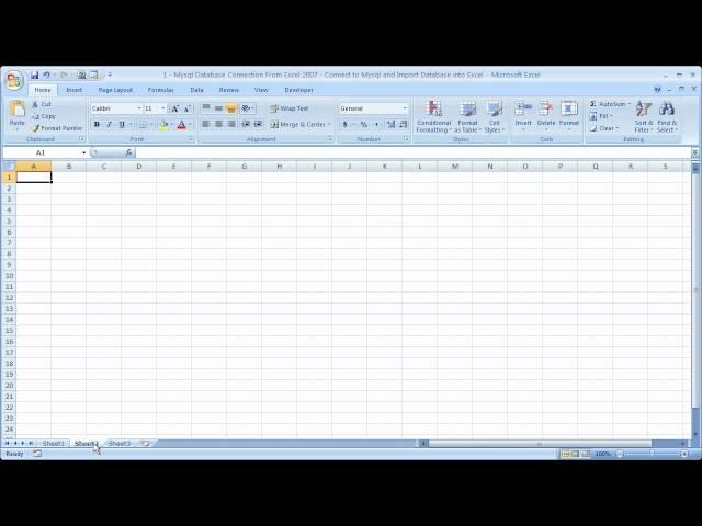 Connect to a MySQL Database From Excel 2007 and Import the Database into Excel - STEP BY STEP