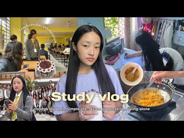 Study vlog  life in India , living alone diaries, college student , simple food , exam preparation