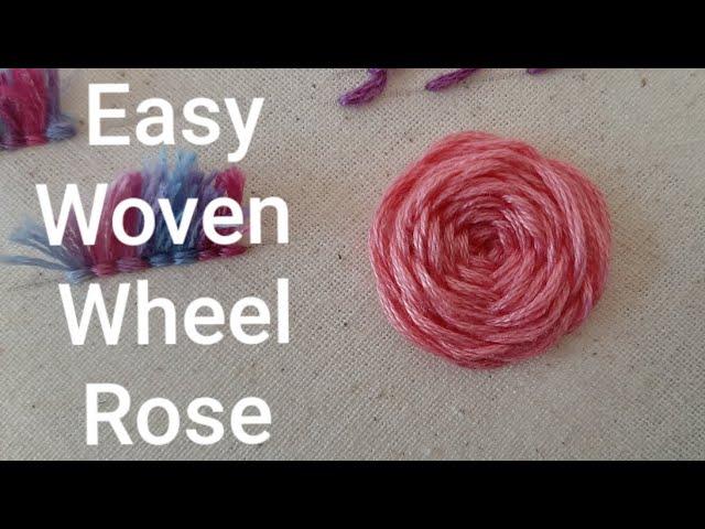 Spider web/ Woven wheel/ Wagon wheel stitch Rose tutorial - Hand embroidery for beginners Lesson 31