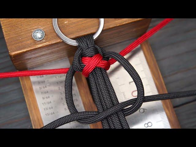 Crisscrossed paracord keychain