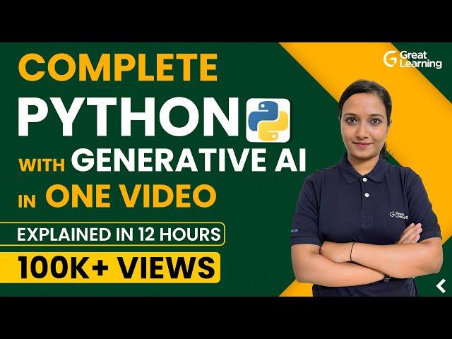 Python Tutorial with Gen AI for 2024 | Python for Beginners | Python full course