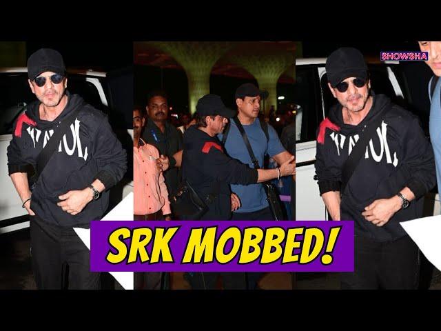 Shah Rukh Khan Gets Mobbed By Fans, Bodyguard Comes To His Rescue As He Leaves For Abu Dhabi | WATCH