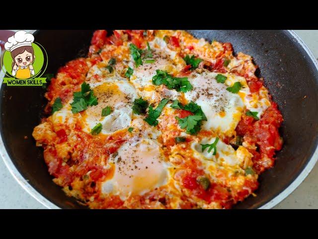 پختن تخم مرغ با بادنجان رومی برای صبحانه  easy breakfast reciepe