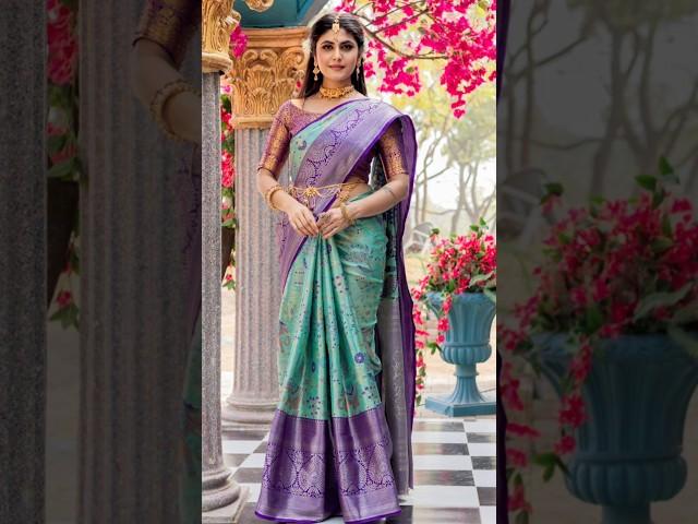 1650 Kanjivaram Semi Silk Saree whatsapp 9360211562 #sarees #saree #sareedraping