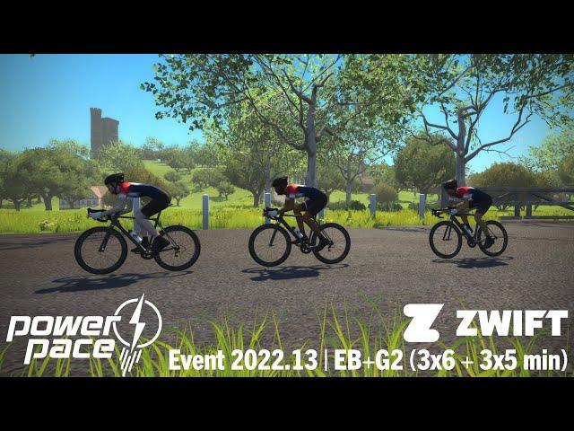 power & pace: Zwift-Ride 2022.13 (3 x 6 min EB + 3 x 5 min G2)