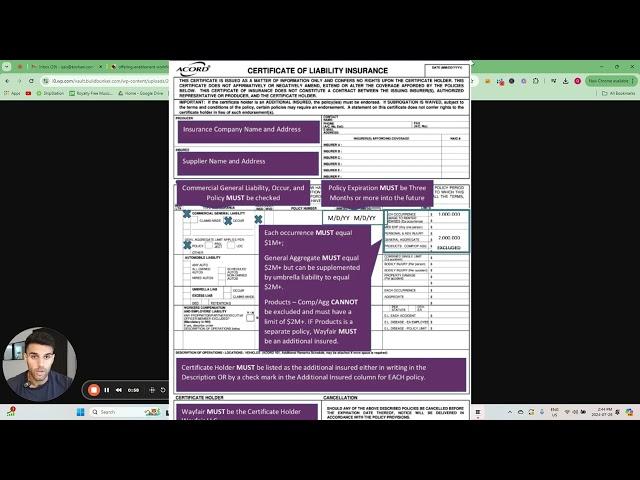 Dropshipping on Wayfair Video #5 - GOAL TO $1 MILLION [Liability Insurance]