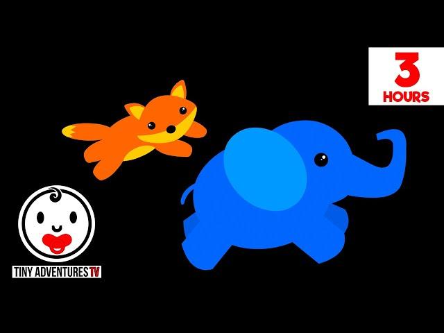 Baby Sensory - Sleepy Time Goodnight Animals-  High Contrast Animation - 3 Hours of Lullaby