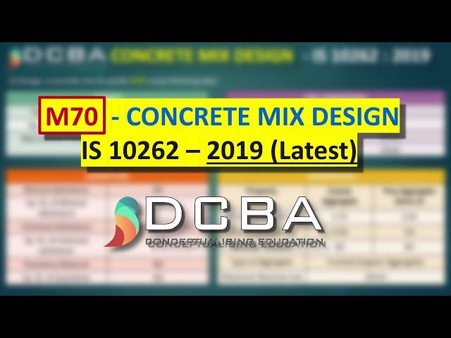 Lec 17 - High Strength Concrete Mix Design - IS 10262 : 2019 (Latest Revision) - M70