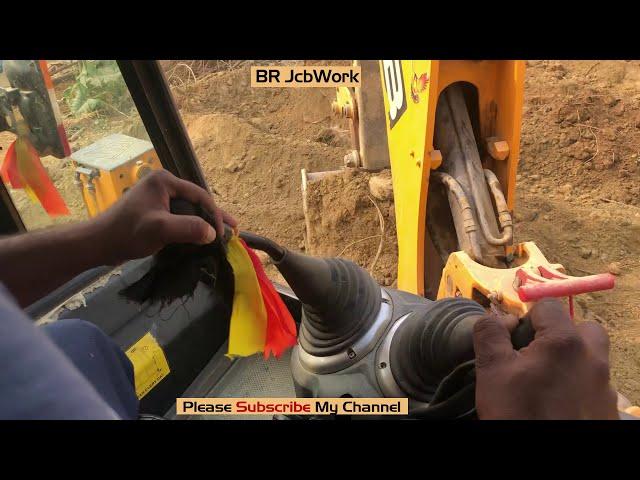 JCB Backhoe Preparing Soil For village Road construction. JCB Backhoe Working Video