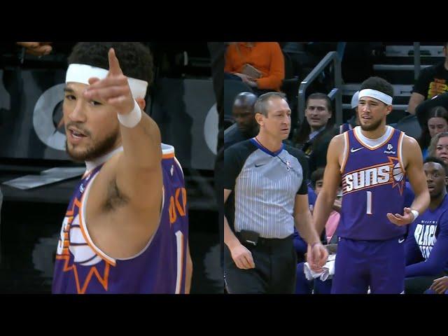 Devin Booker gets ejected for pointing at ref on other side of court vs Pistons 