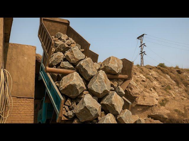 PLAYING with GIANT Rocks! ASMR Rock Quarry CRUSHING Operations - Primary Jaw Crusher in Action.