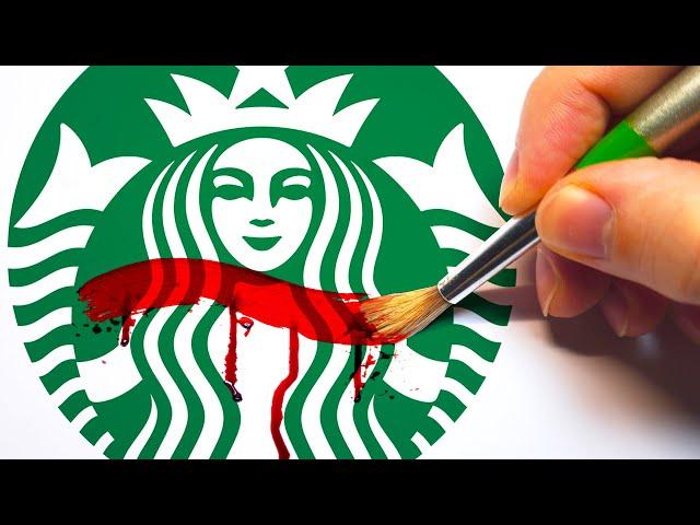 HORROR Artist vs FAMOUS LOGOS ️ (Drawing STARBUCKS, KFC + More In SCARY Styles)