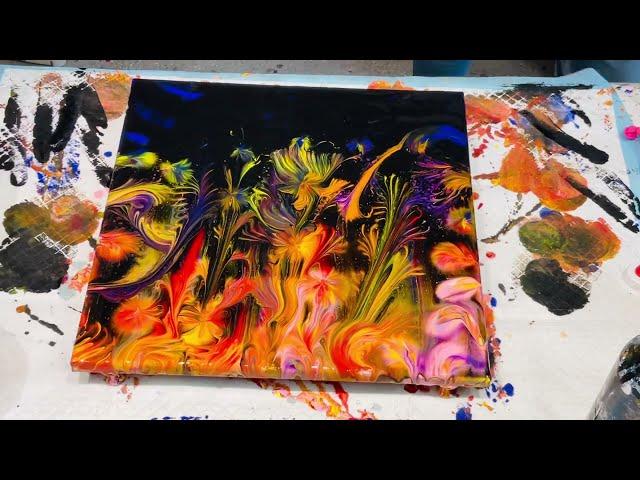 Carnival & FIReworks/ TROPICAL/ CHAins PULLS  Amazing~ pull through items in acrylic paint wow