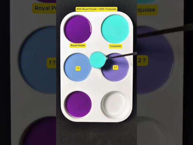 Color name guessing challenge : Royal Purple + Turquoise #asmr #mix #colors #mixing
