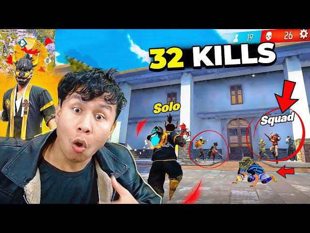 32 Kills in Solo Vs Squad with Golden Sakura  FF Indian Server - Tonde Gamer