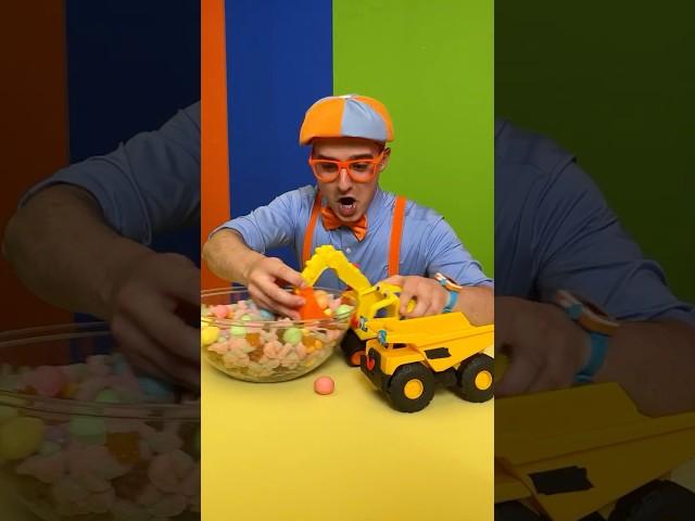 Blippi's  Excavator Candy  RESCUE Mission! Help Find the Missing Toy! #blippi #shorts