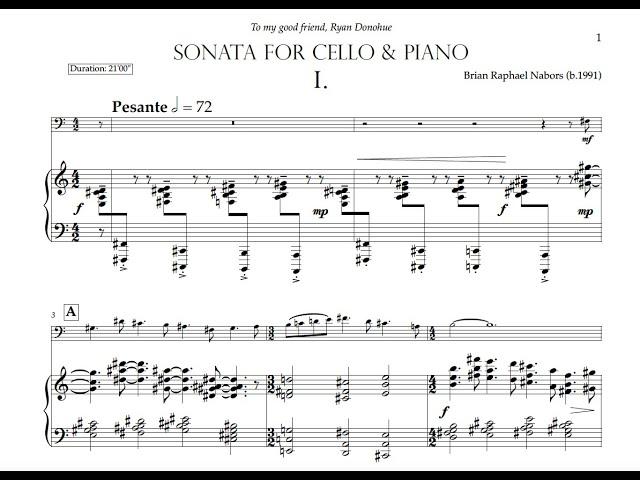 Sonata for Cello & Piano, Brian Raphael Nabors (2017)