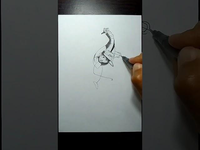 Speed Drawing StickMan Genzo Wakabayashi  #shorts #drawing #anime #genzowakabayashi