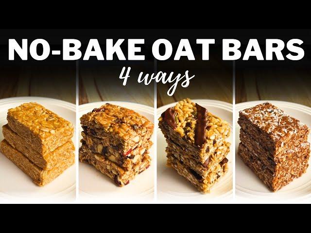 NO-BAKE OAT BARS » 4 Easy Granola Energy Bars for Healthy Breakfast or Snacks