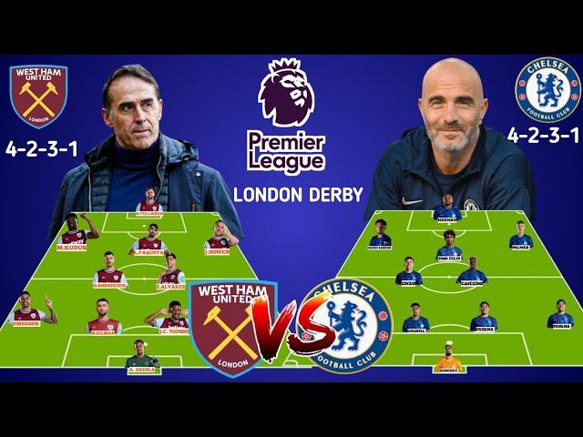 WEST HAM UNITED VS CHELSEA PREDICTION LINE UP EPL 24/25 PREMIER LEAGUE MATCHWEEK 5 | [4-2-3-1]