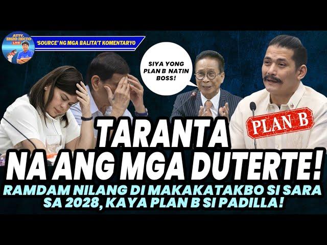 TARANTA NA ANG MGA DUTERTE! RAMDAM NILANG DI MAKAKATAKBO SI SARA SA 2028, KAYA PLAN B SI PADILLA!