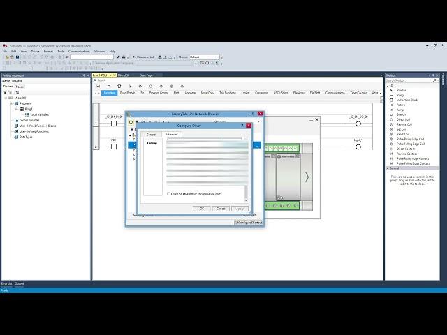 Micro800 Simulator RslinxNG fault