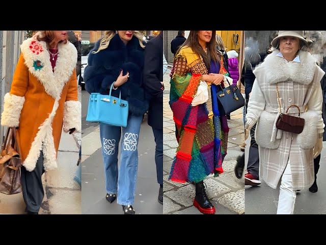 THE MOST STYLSIH ITALIAN WINTER OUTFITS | UNIQUE STREET FASHION OF MILAN || NEW YEAR SHOPPGING WALK