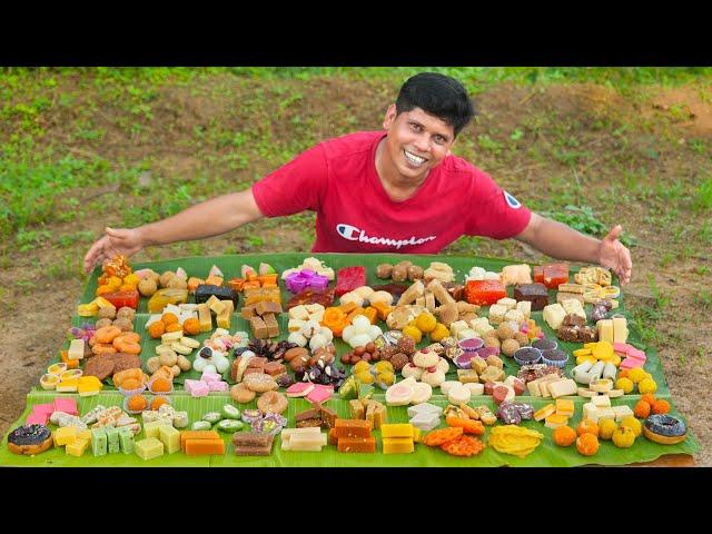 DIWALI SWEETS | Tasting 100 Verity Of Diwali Sweets at a Same Time In Our Village