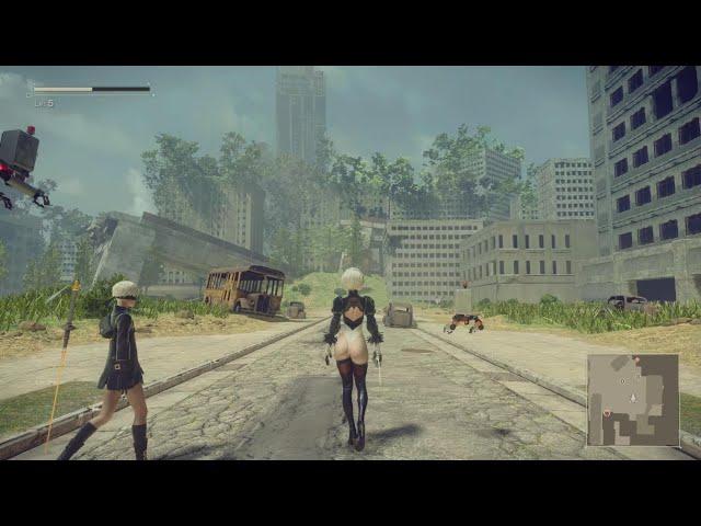 NieR:Automata PS5 Gameplay! 2B Walking without Skirt (PS5 4K 60fps)