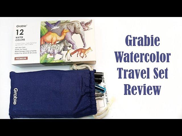 Super Cute Grabie Watercolor Set Travel Kit Review with Plein Air Painting. Yes, I Went OUTSIDE! 