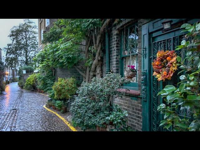 Rainy London Autumn Walk  South Kensington incl. Mews & The Boltons | 4K HDR