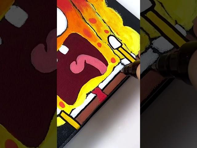 Drawing SpongeBob with Posca Markers! Custom Sketchbook! (#Shorts)